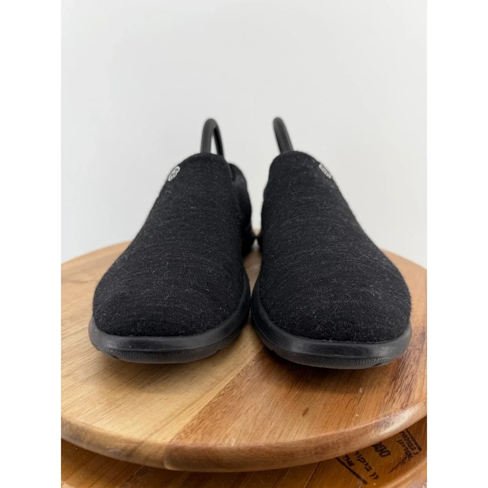 Merinos Women Black Wool Slip On Sneakers Comfort Walking‎ Shoes Size 9 EU 39.5